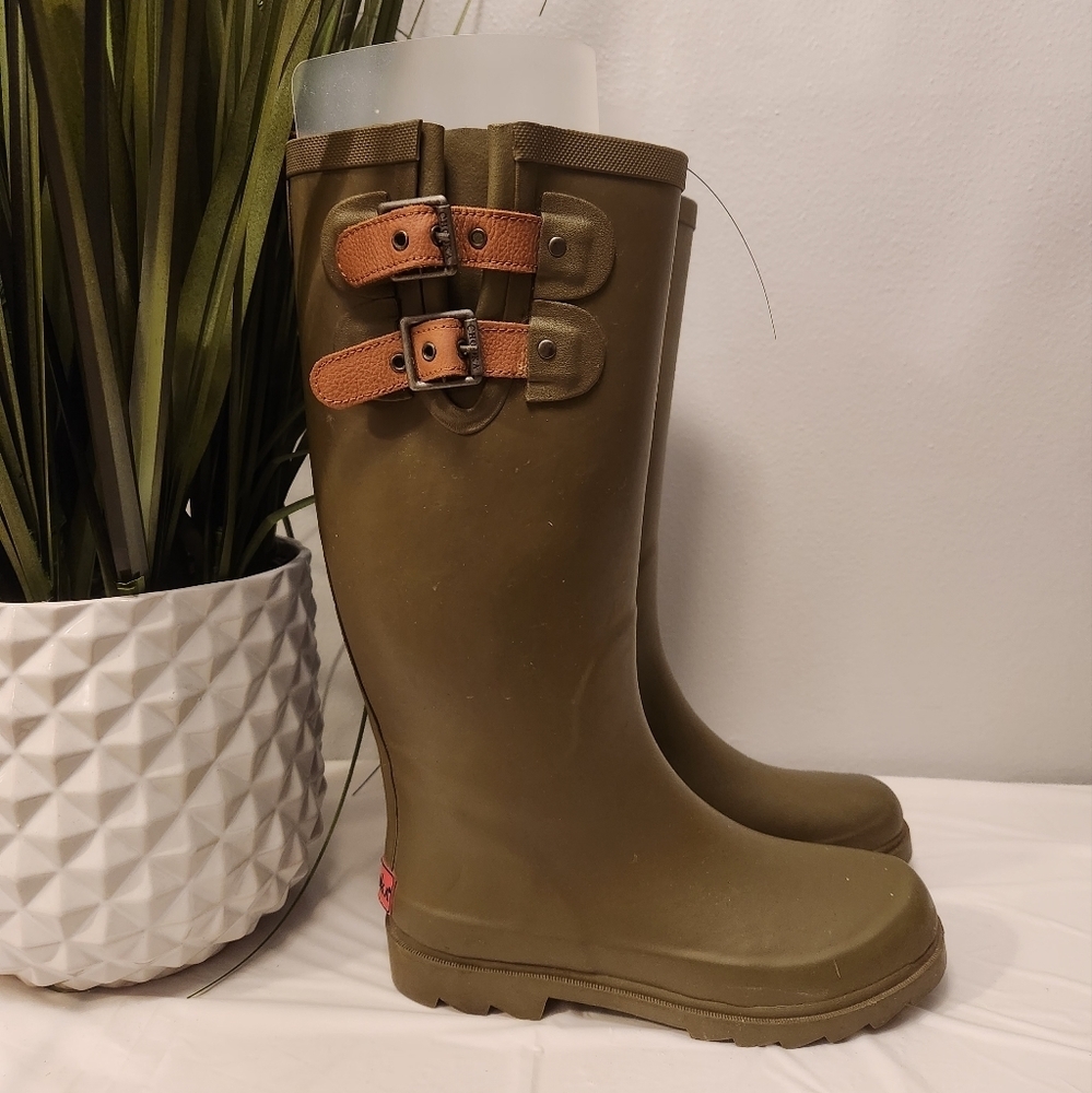 CHOOKA Olive Green Rain Boots Women's Size 6